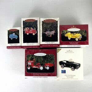 Hallmark Kiddie Car Christmas Ornaments w/ Limited Repaint 1964 1/2 Mustang Lot